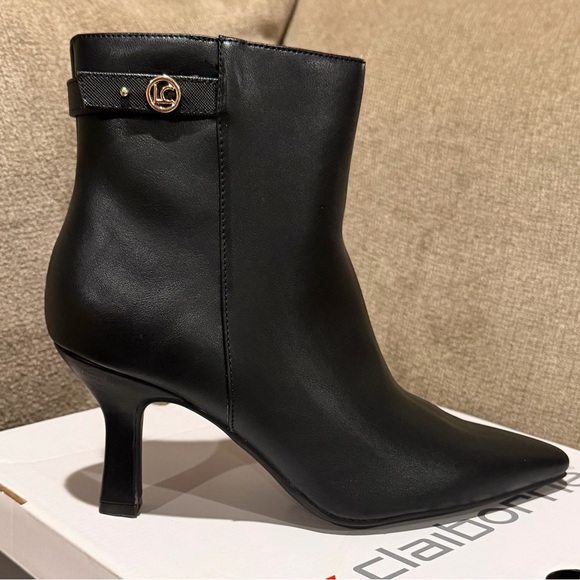 NEW! Liz Claiborne Otto Black Heeled Boots - 9.5 M - Picture 3 of 9